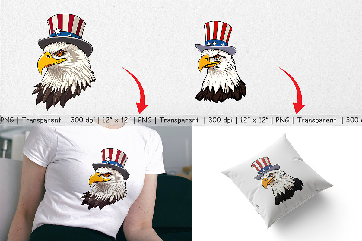 Bald Eagle Patriotic Clipart, a Graphic by Artnoy (Photo 4 of 5)