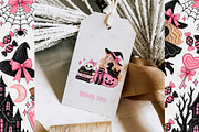 Pink Halloween Witch Clipart, a Decorative Illustration by BigCakeBee (Thumbnail 3 of 3)