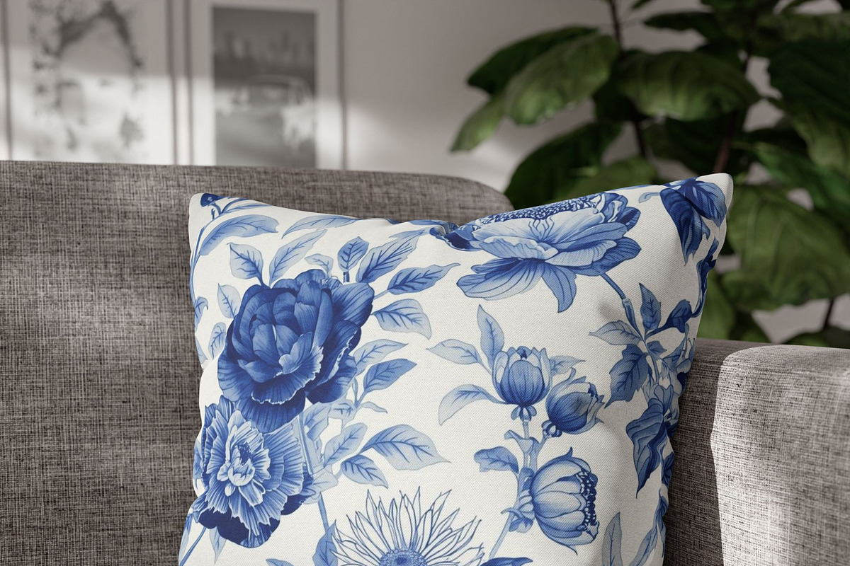Chinoiserie Blue Floral Pattern, a Pattern Graphic by elfy creative (Photo 2 of 3)