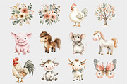 Watercolor Farm Animal clipart, a Seasonal Illustration by Design Market (Thumbnail 4 of 5)