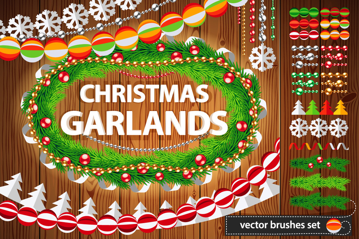 Christmas Garlands Set, a Decorative Illustration by Voysla's Shop (Photo 1 of 5)