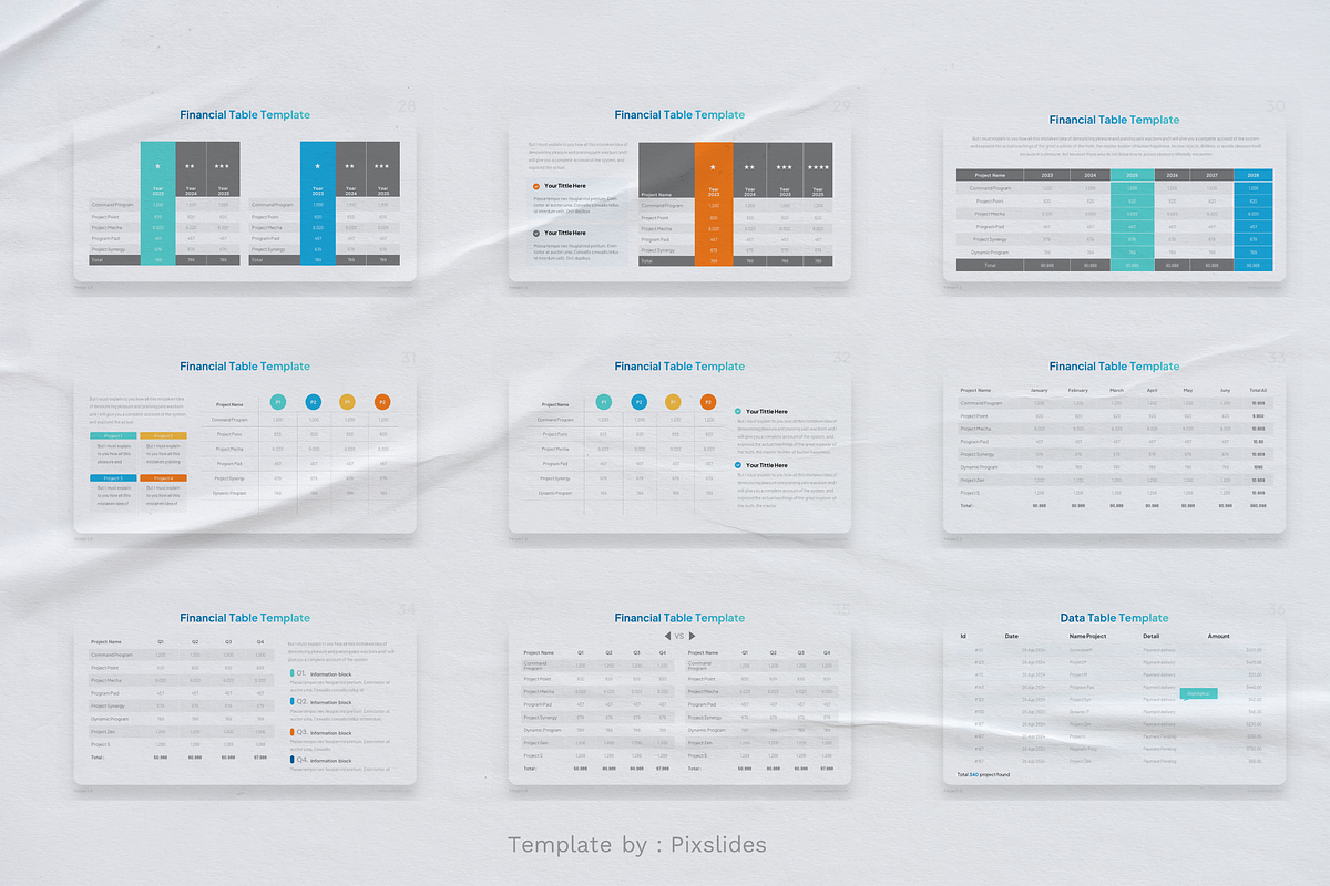 Financial Table PowerPoint Template, a Presentation Template by Pixslides (Photo 5 of 6)