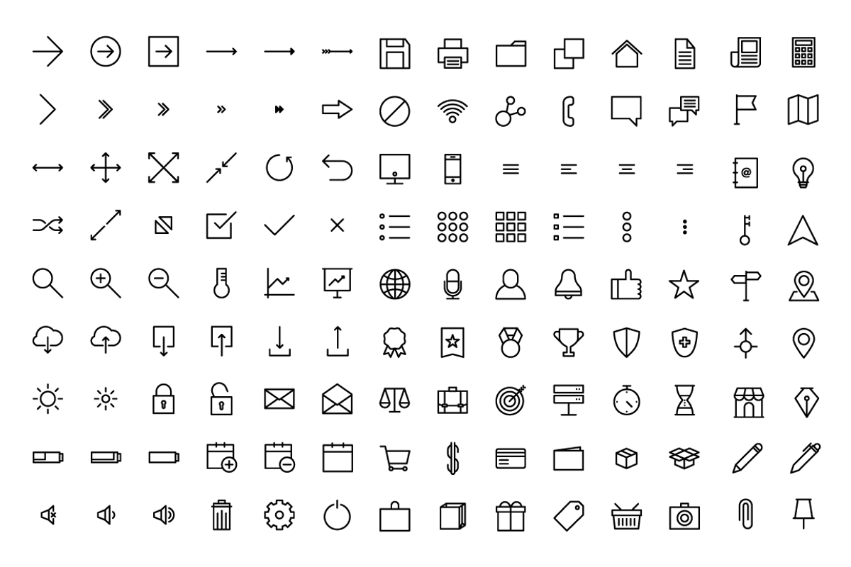 120+ Thin Line Icons, an Icon by courtcald (Photo 2 of 2)