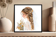 Beautiful Bridal Hairstyle Clipart, an Illustration by DreamCafeArt (Thumbnail 6 of 6)