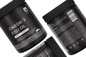 Black Omega Fish Oil Label Template