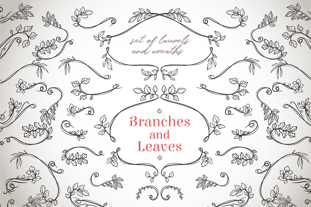 Vintage branches and wreaths set, a Decorative Illustration by Dreaming_Lucy (Photo 1 of 3)