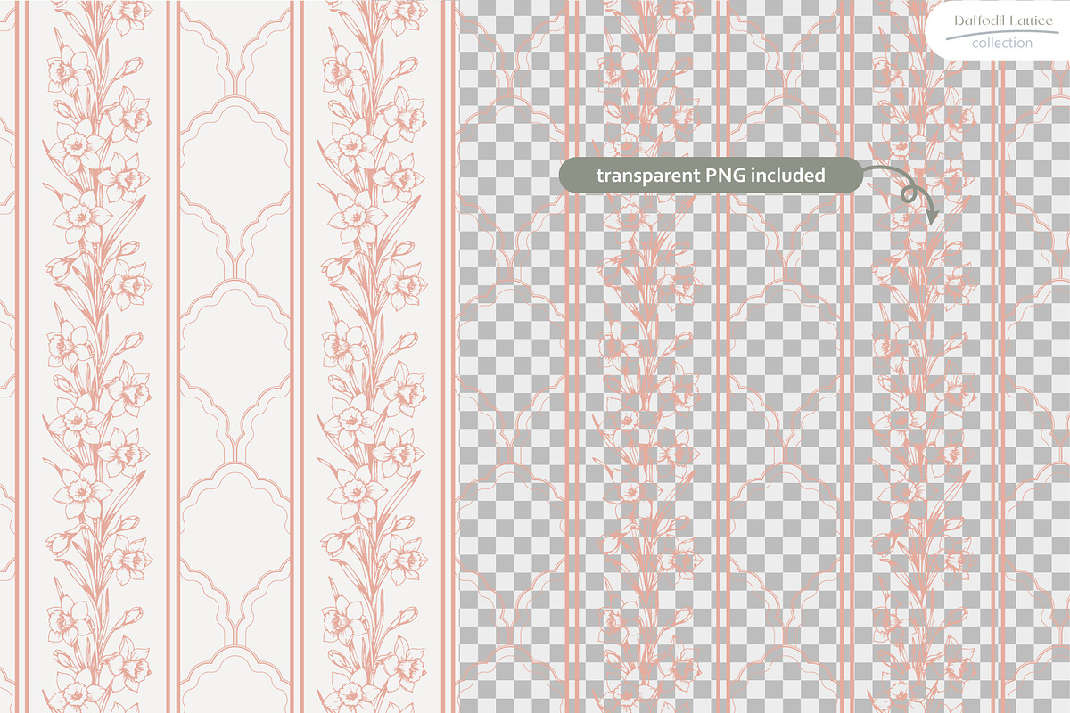 Daffodil Lattice - Seamless Patterns, a Pattern Graphic by InaCorart (Photo 7 of 9)