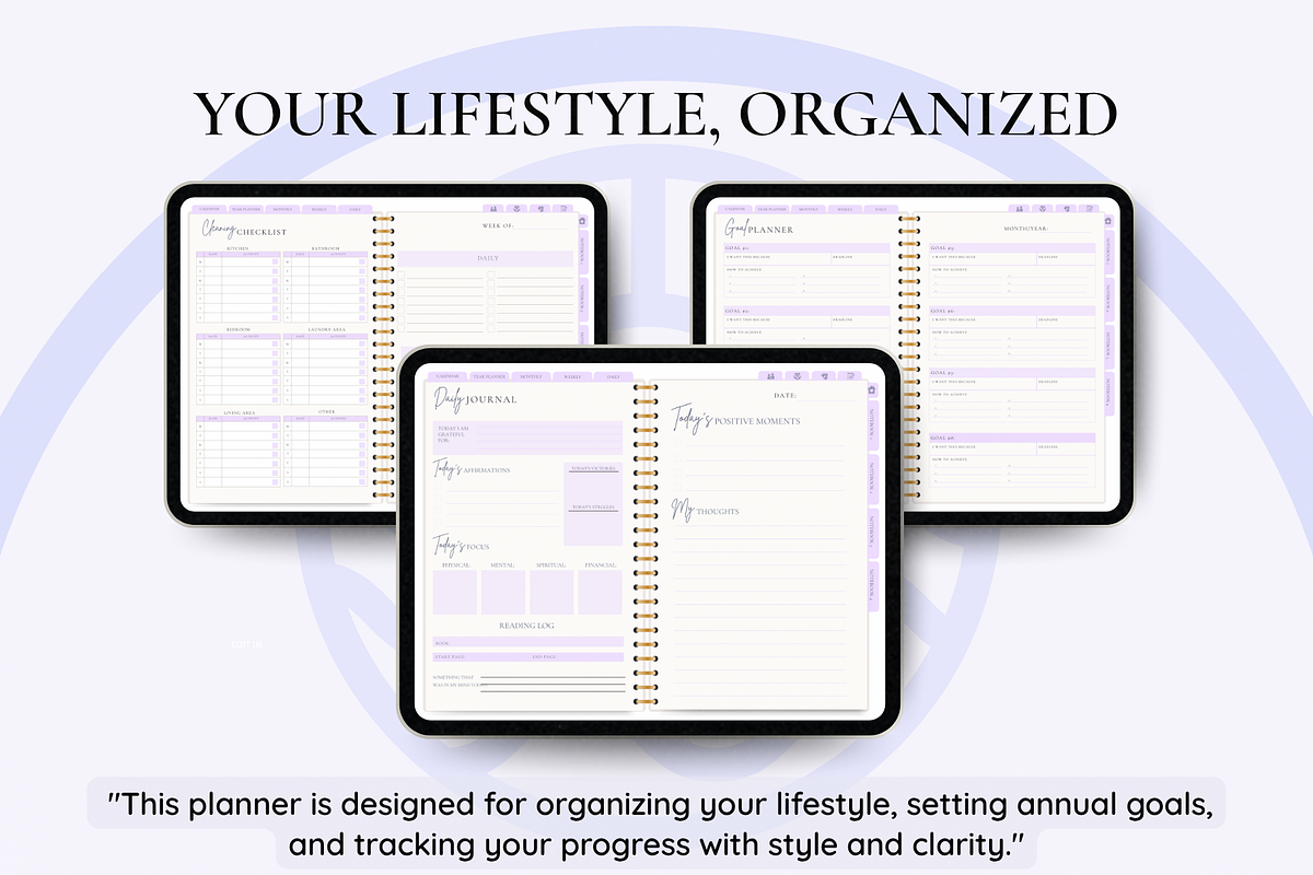 Undated Double-Page Digital Planner, a Templates & Theme by LumusStudio (Photo 4 of 7)