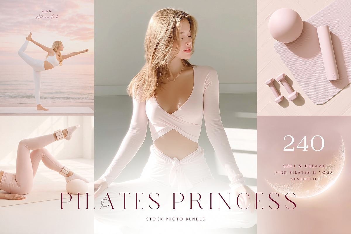 240 Pilates Yoga Stock Photo Bundle, a Beauty & Fashion Photo by Allure Art (Photo 1 of 31)