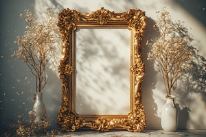 Gold frame stock image, an Abstract Photo by ComfortQ