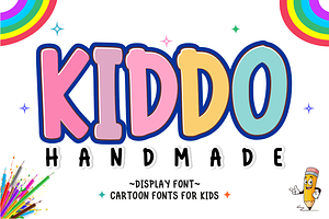 Kiddo Handmade - Cute Kids Font, a Sans Serif Font by KiddoGlyphs Studio