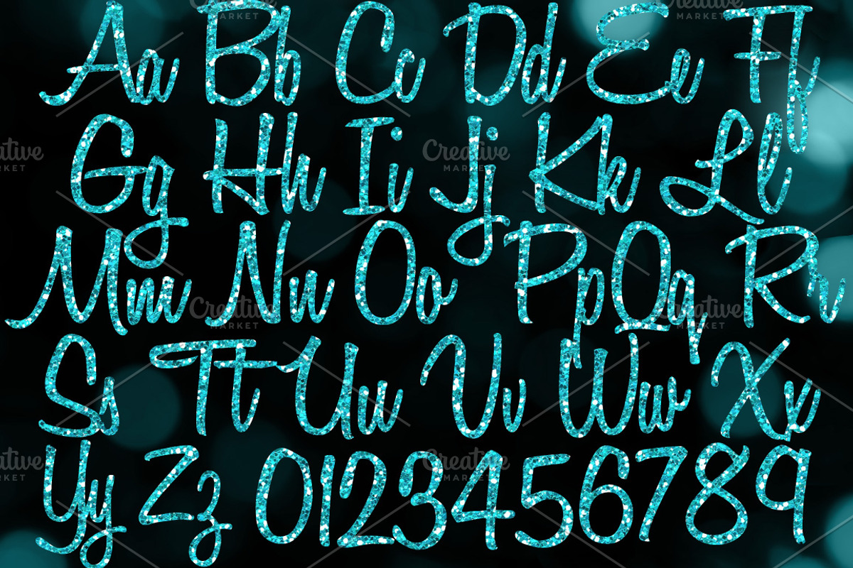 Blue Glitter Alphabet Clipart PNGs, an Object Graphic by Paper Element (Photo 2 of 5)
