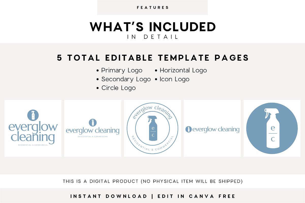 Cleaning Business Logo Kit | Canva, a Branding & Logo Template by BrandhavenStudio (Photo 4 of 8)