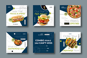 Modern Food Social Media Template, a Social Media Template by MightyDesign