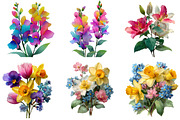 Watercolor Spring Flowers Clipart, an Illustration by DreamArtGraphic (Thumbnail 4 of 4)