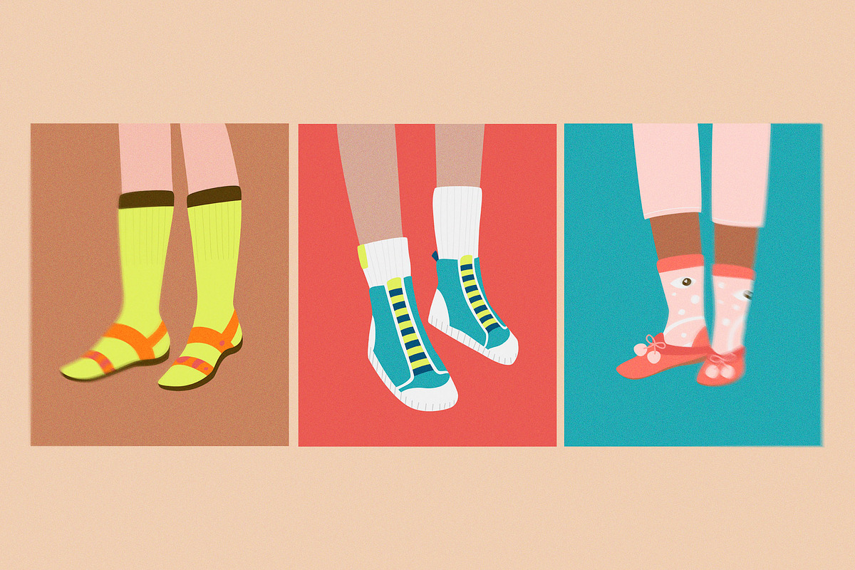 Socks, Heels, And Flats, a Person Illustration by svetlana.belaia (Photo 8 of 10)