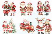Mr & Mrs Santa Claus Christmas PNG, an Illustration by CraftArtStudio (Thumbnail 2 of 6)