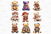 Christmas Teddy Bear Clipart, an Illustration by Craft Nest (Thumbnail 2 of 6)