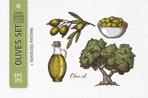 Olive Hand Drawn Set