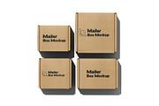 Square Kraft Mailer Box Mockup Set, a Packaging Mockup by pixelmock (Thumbnail 14 of 16)