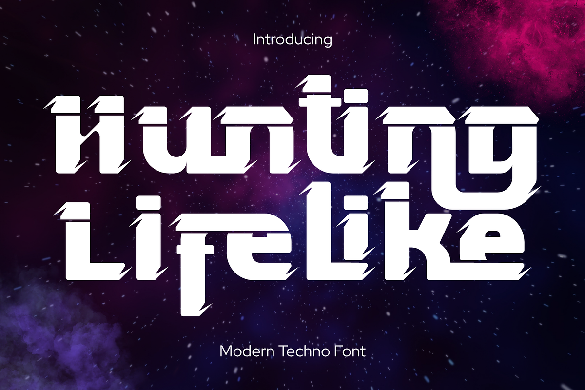 Hunting Lifelike - Futuristic Font, a Sans Serif Font by 177Studio (Photo 1 of 8)