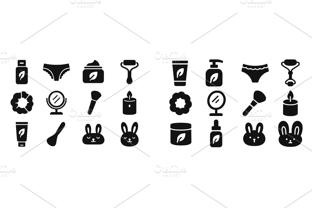 Variety of beauty and skincare icons, an Object Illustration by ZinetroN
