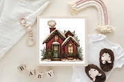 Whimsical Christmas House Clipart, an Illustration by CraftArtStudio (Thumbnail 6 of 6)