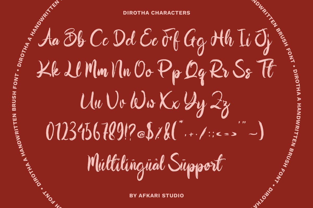 Dirotha - Handwritten Brush Font, a Handwritten Font by Afkari Studio (Photo 3 of 9)