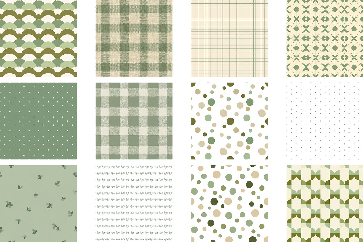 Sage Green Digital Paper Pattern, a Pattern Graphic by Wow Magic