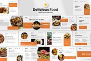Delicious Food - Google Slides, a Presentation Template by Iqsiart Studio (Thumbnail 1 of 3)