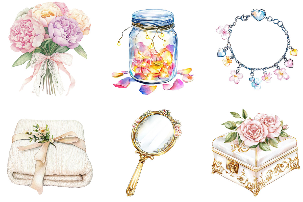 Charming Mother's Day Gift Clipart, an Illustration by DreamArtGraphic (Photo 2 of 4)