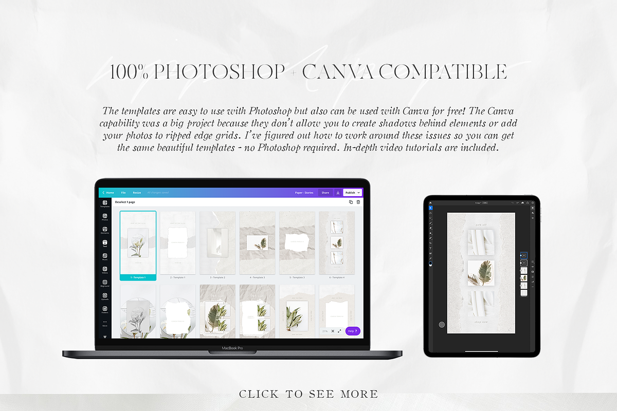 Ripped Paper Templates + Graphics, a Social Media Template by FEM Creative Studio (Photo 7 of 8)