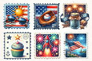 4th of July Postage Stamps Clipart, an Illustration by Pixels.Craft (Thumbnail 2 of 7)