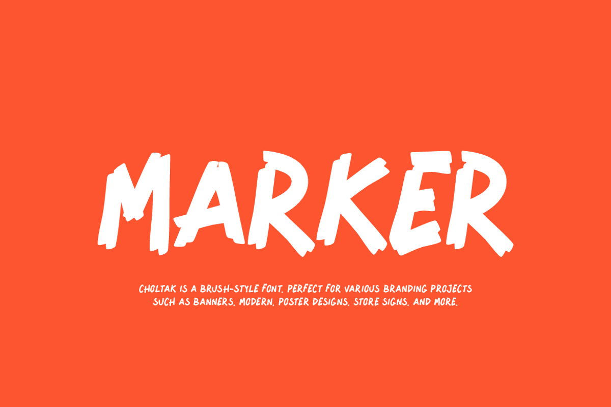 Choltak - Paint Brush Font, a Sans Serif Font by Iqsiart Studio (Photo 2 of 8)