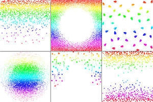 Rainbow Confetti Overlay Clipart