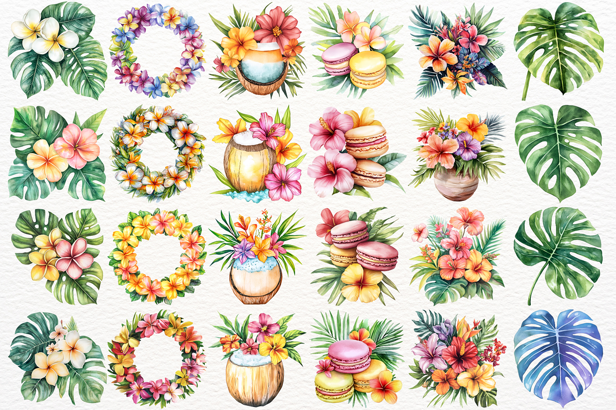 Tropical Summer Party Clipart PNG, a Seasonal Illustration by SugarCloudStudioArt (Photo 3 of 6)