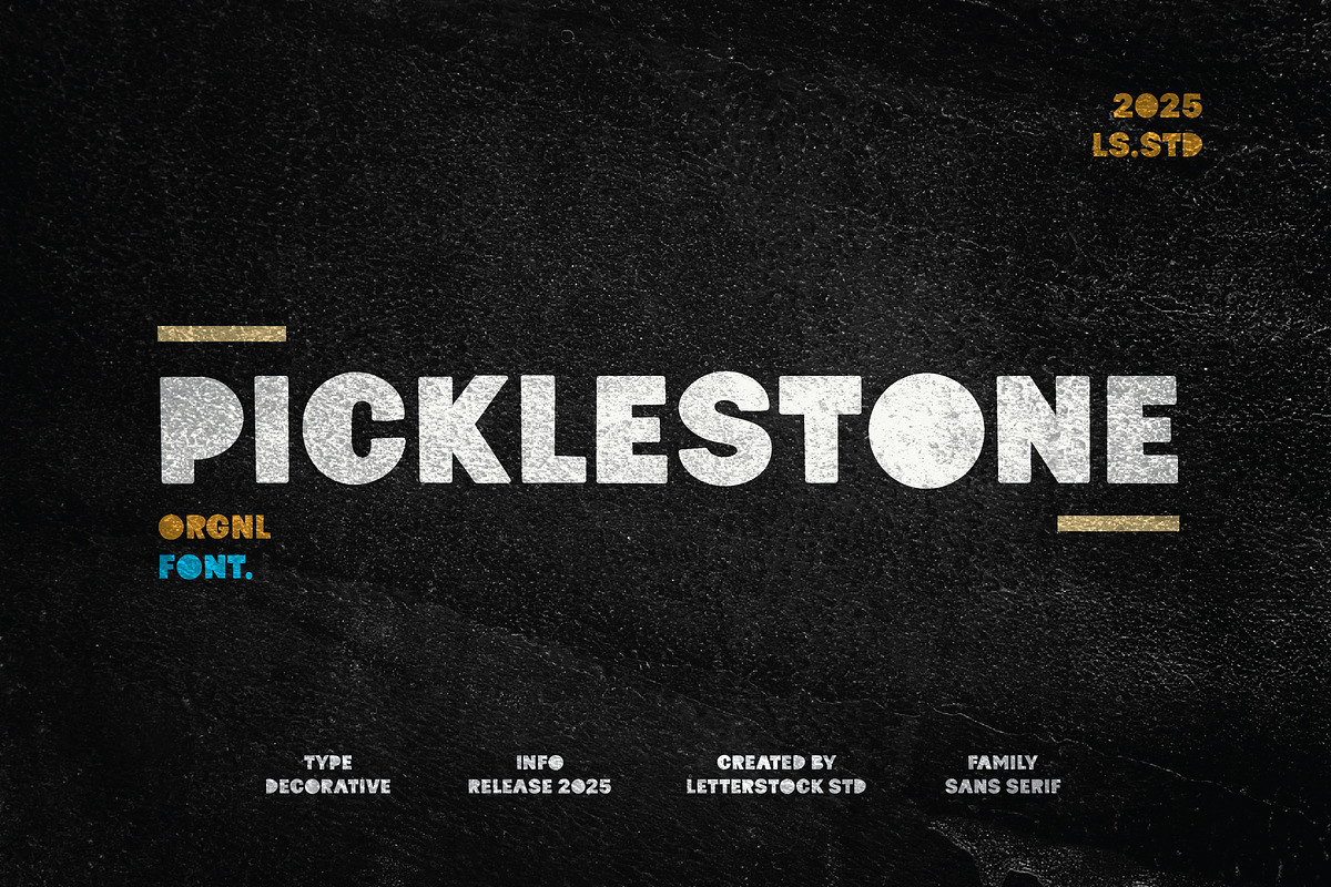 Picklestone, a Sans Serif Font by LetterStock (Photo 1 of 7)