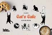 Whimsical Cats Café, an Animal Illustration by helenreveur (Thumbnail 1 of 5)