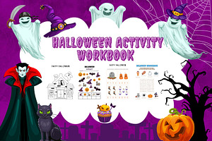 Big Halloween Activity Workbook, a Templates & Theme by Premium Digital Templates