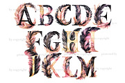 Black And Pink Alphabet Clipart, a Decorative Illustration by GlamArtZhanna (Thumbnail 2 of 5)