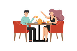 Man and woman romantic couple having, a Person Illustration by Sky Pics Studio