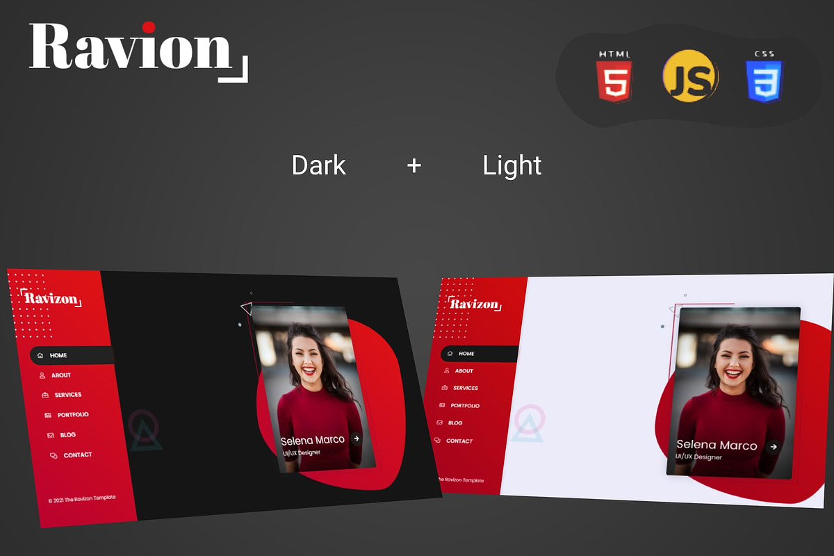 Ravizon - HTML Porfolio Template, a HTML Template by Techno Digitz (Photo 1 of 7)