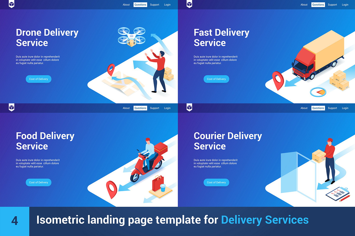 Isometric landing page template, a Templates & Theme by Genestro Shop (Photo 1 of 5)