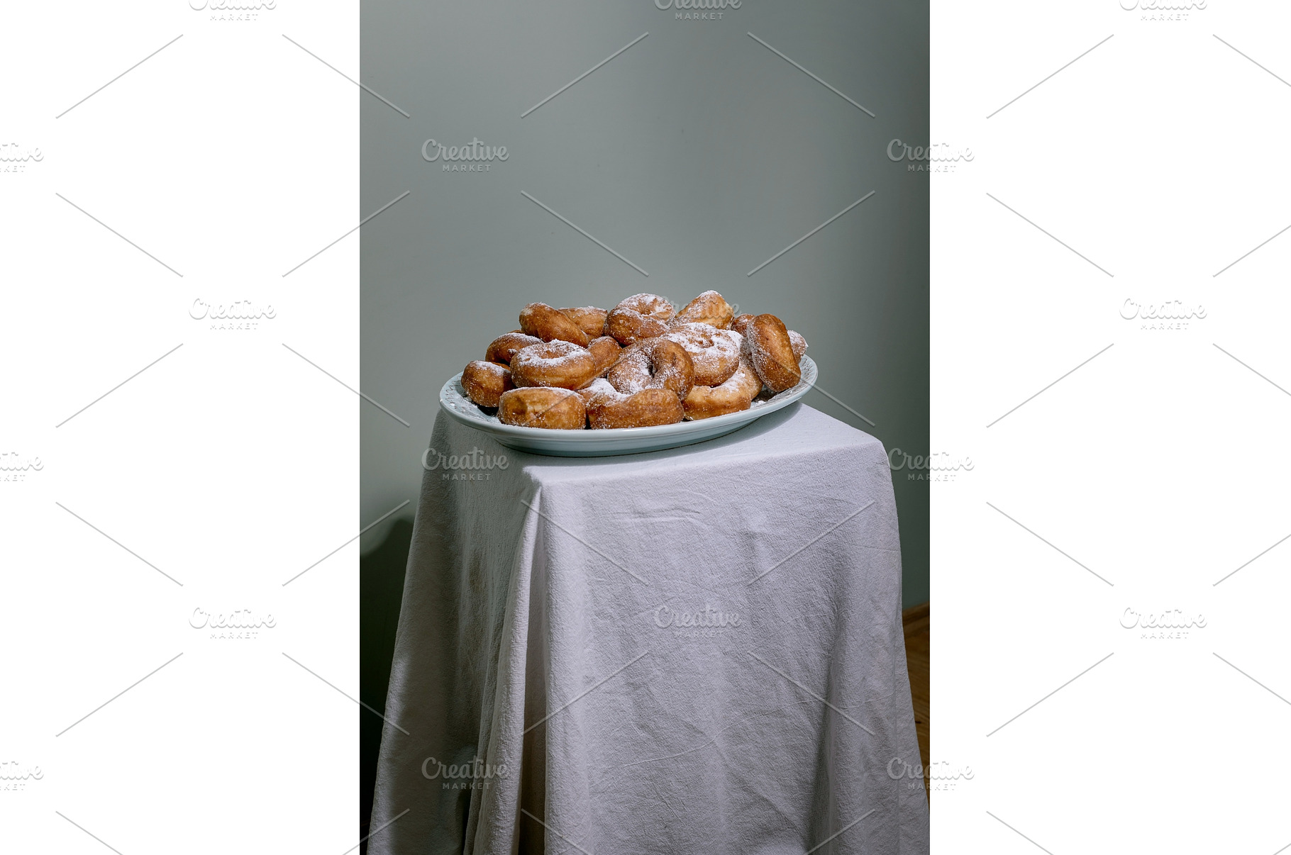Sugar Powdered Donuts on White Plate, a Food & Drink Photo by Natasha Breen