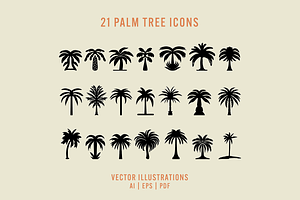 Palm Tree Icons, a Graphic by nickqtx