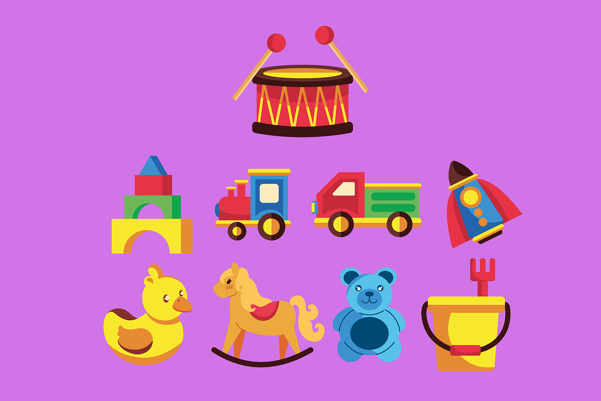 Kids Toys Illustration Set