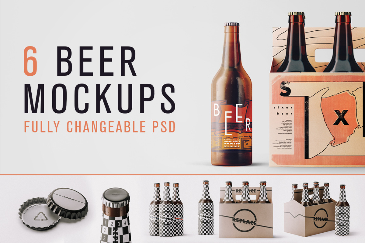 Changeable Beer Bundle Mockups, a Product Mockup by As Good As Possible (Photo 1 of 23)