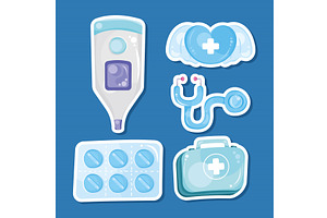 five medical healthcare icons, a Healthcare Illustration by studiogstock