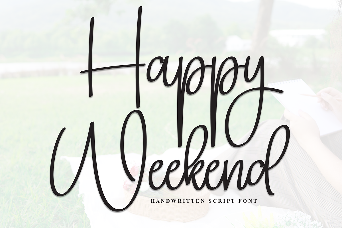 Happy Weekend | Script Font, a Handwritten Font by Scratchones (Photo 1 of 8)