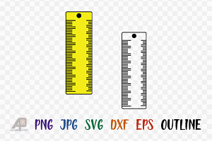 Ruler Outline With Color Clipart